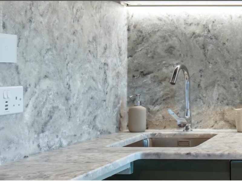 Marble lookng modified solid surface worktop 