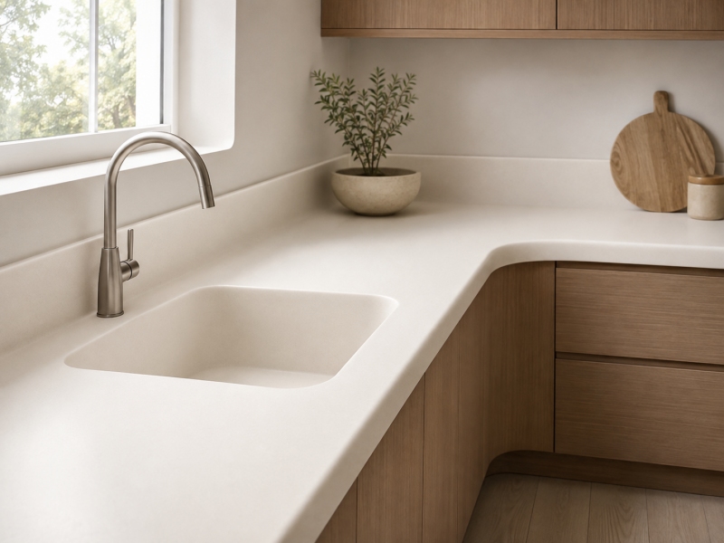 solid surface coved backsplash
