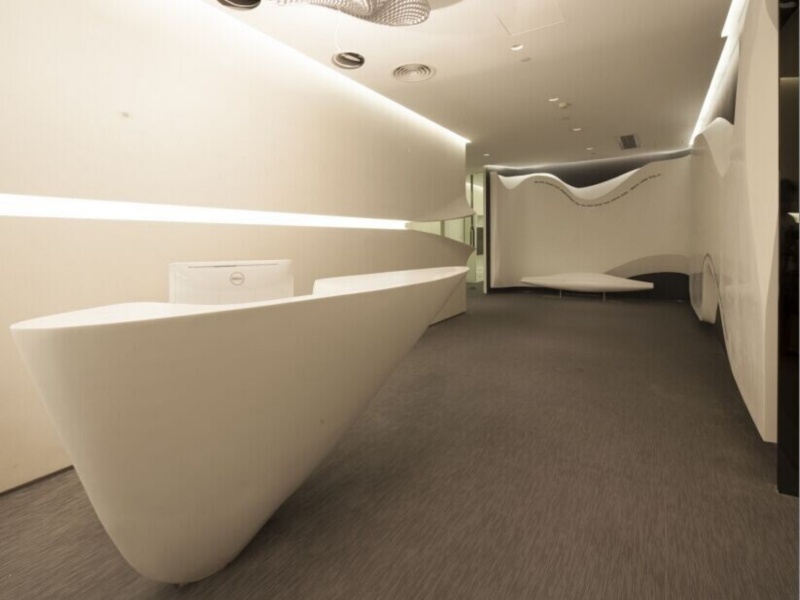 solid surface reception desk