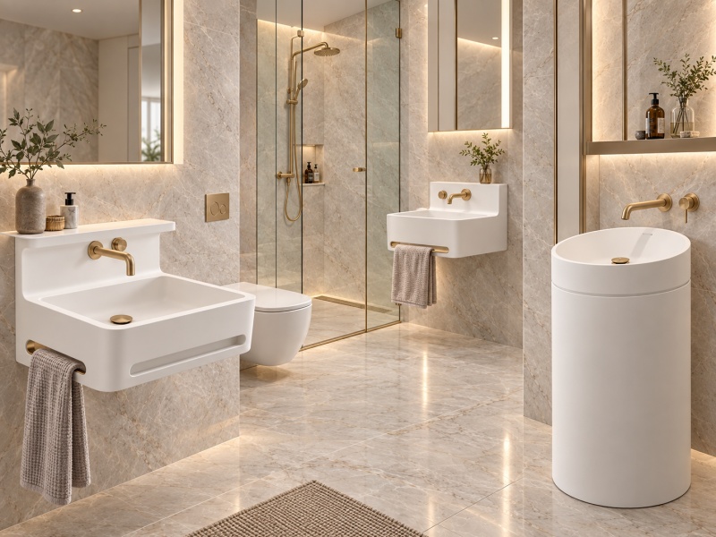 Custom Solid Surface basin Solutions for a Modern Apartment